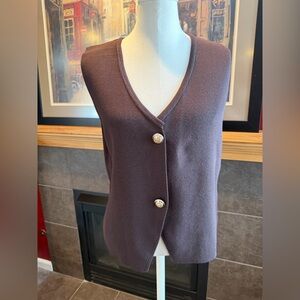 NWOT chocolate brown sweater vest